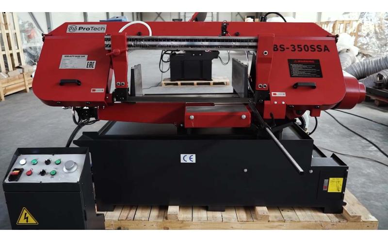 Полуавтоматический ленточнопильный станок маятникового типа ProTech BS-350SSA Полуавтоматический ленточнопильный станок маятникового типа