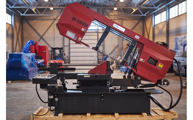 Полуавтоматический ленточнопильный станок маятникового типа ProTech BS-500DSA Полуавтоматический ленточнопильный станок маятникового типа