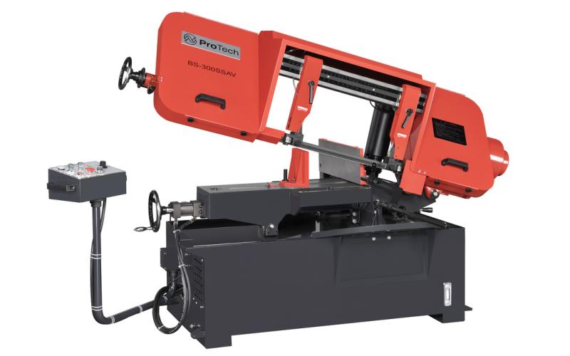Полуавтоматический ленточнопильный станок маятникового типа ProTech BS-300SSAV Полуавтоматический ленточнопильный станок маятникового типа