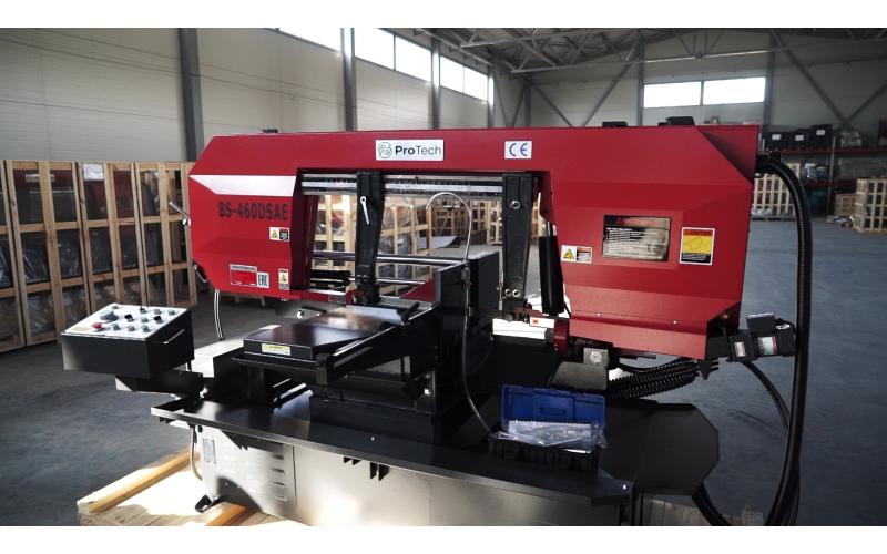 Полуавтоматический ленточнопильный станок маятникового типа ProTech BS-460DSAE Полуавтоматический ленточнопильный станок маятникового типа