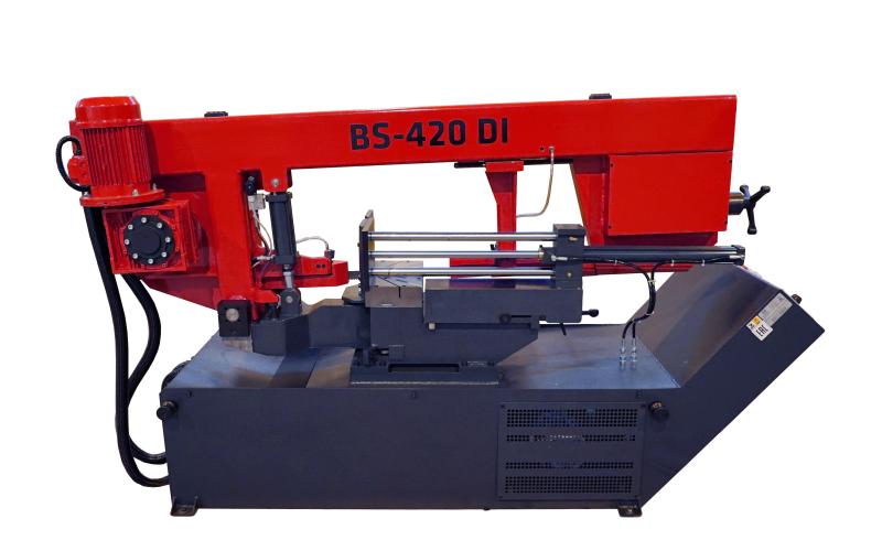 Полуавтоматический ленточнопильный станок маятникового типа с поворотной рамой ProTech BS-420DI Полуавтоматический ленточнопильный станок маятникового типа с поворотной рамой