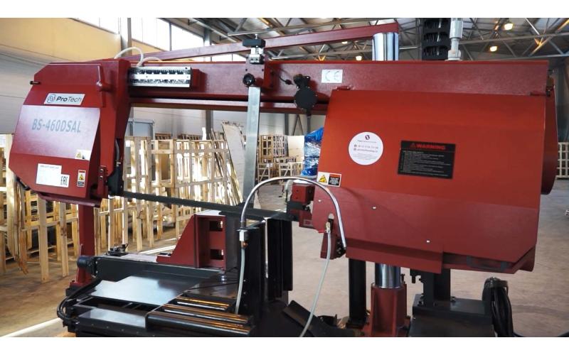 Полуавтоматический ленточнопильный станок колонного типа ProTech BS-460DSAL Полуавтоматический ленточнопильный станок колонного типа