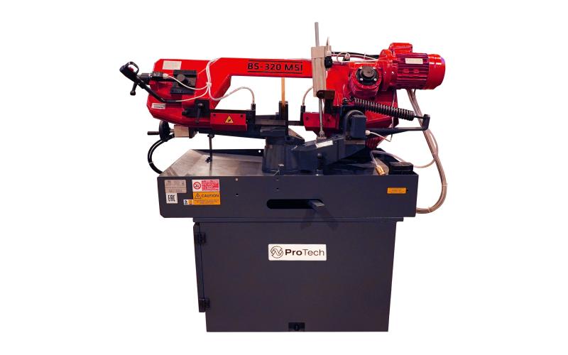 Полуавтоматический ленточнопильный станок маятникового типа с поворотной рамой ProTech BS-320MSI Полуавтоматический ленточнопильный станок маятникового типа с поворотной рамой