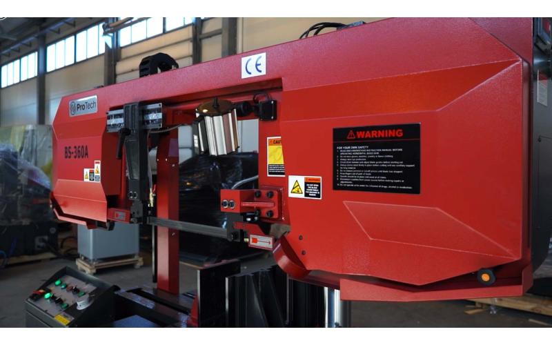 Полуавтоматический ленточнопильный станок колонного типа ProTech BS-360A Полуавтоматический ленточнопильный станок колонного типа