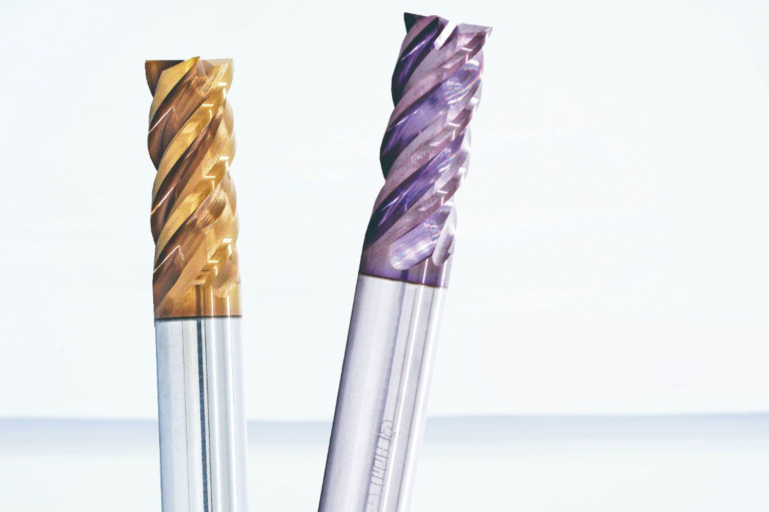 Пример нанесения различных покрытий на рабочую часть концевой фрезы